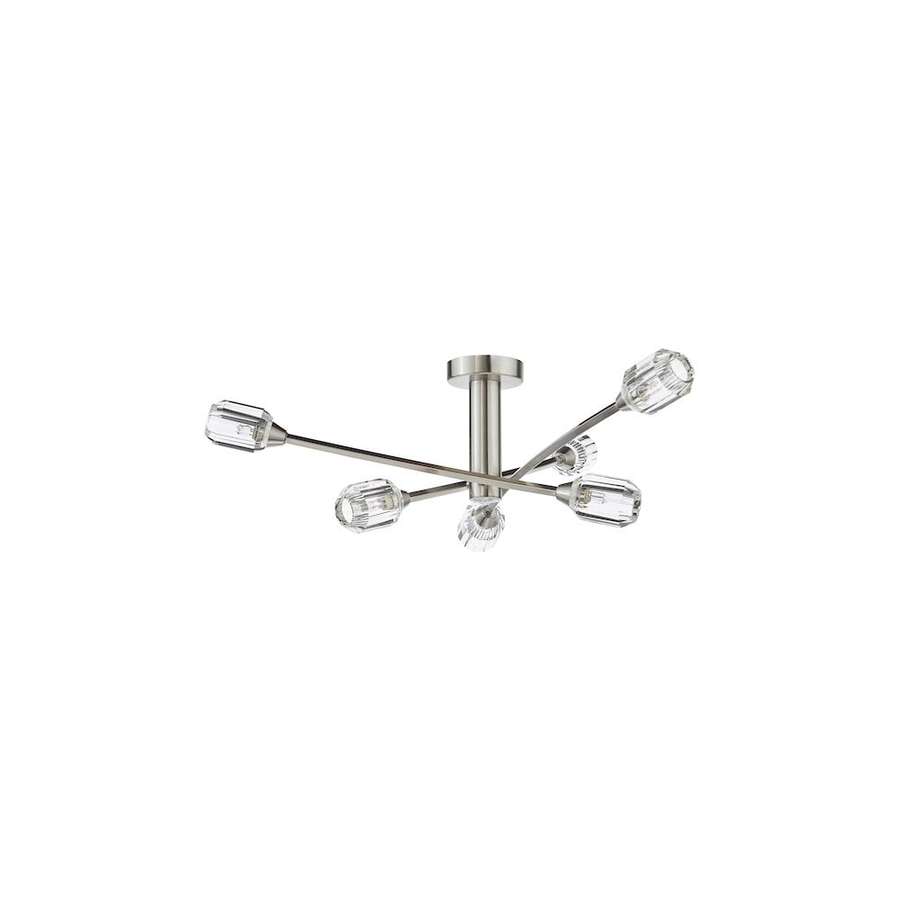 ZON6438 Zonda 6 Light Semi-Flush Brushed Nickel and Crystal
