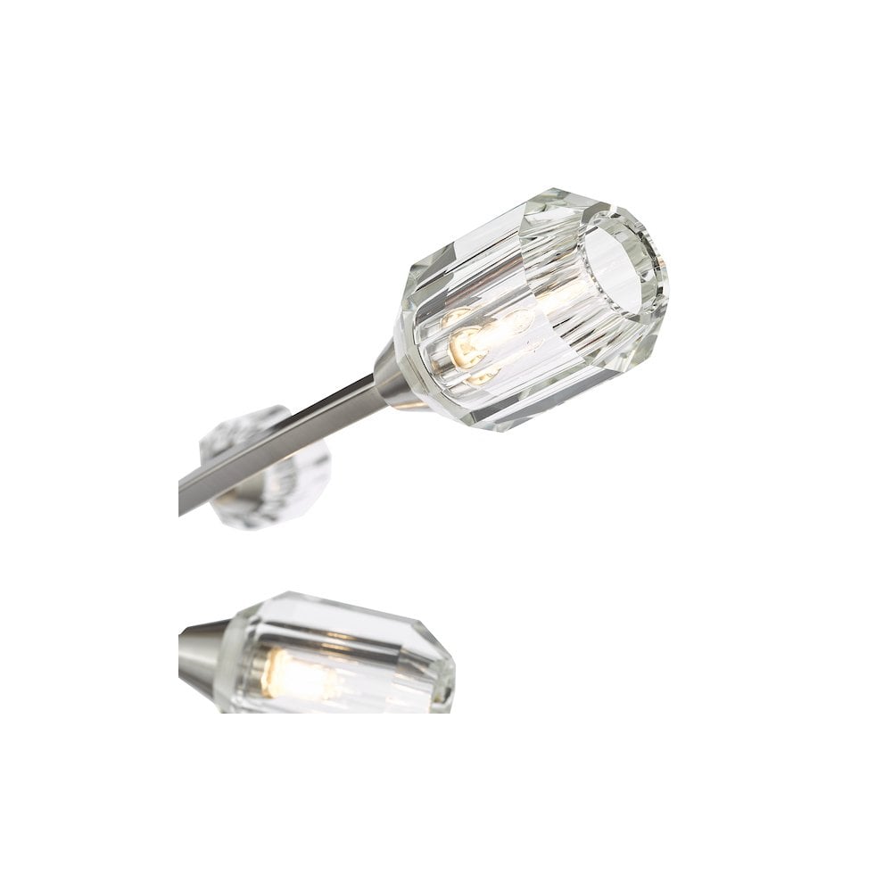 ZON6438 Zonda 6 Light Semi-Flush Brushed Nickel and Crystal