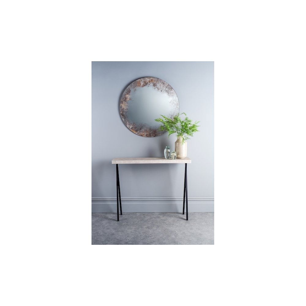001DAT003 Data Console Table Light Grey Marble Effect