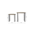 001DRU001 Drum Nest of 2 Round Tables Oak Effect