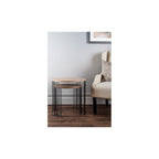 001DRU001 Drum Nest of 2 Round Tables Oak Effect