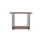 001DRU002 Drum Console Table Oak Effect Veneer and Matt Black