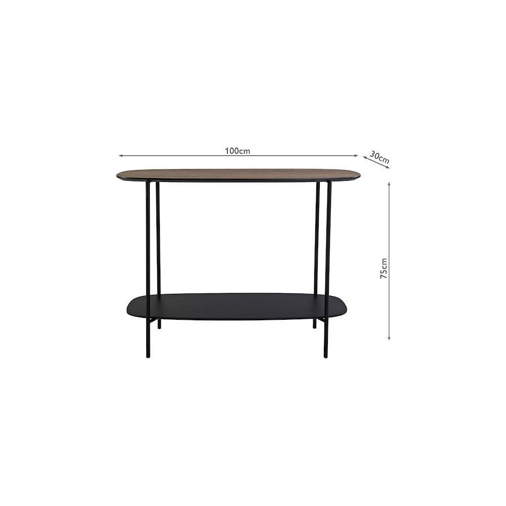 001ETO001 Etoile Console Table Mocha Veneer and Matt Black