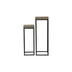 001FAB001 Fabio Nest of 2 Plant Stand Oak Style Effect