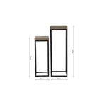 001FAB001 Fabio Nest of 2 Plant Stand Oak Style Effect