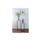 001FAB001 Fabio Nest of 2 Plant Stand Oak Style Effect