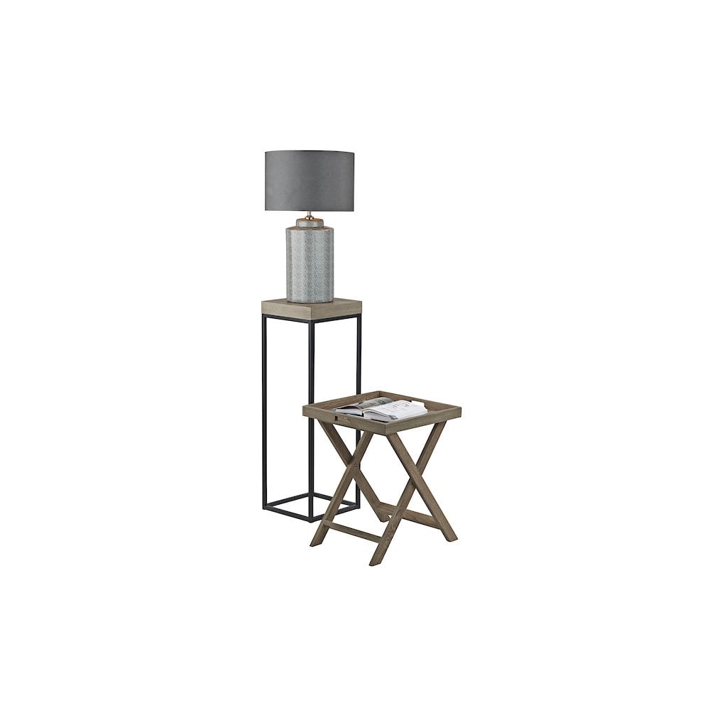 001FAB001 Fabio Nest of 2 Plant Stand Oak Style Effect