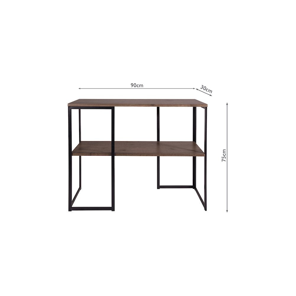 001KIM001 Kimora Console Table Brown Pine Veneer and Matt Black
