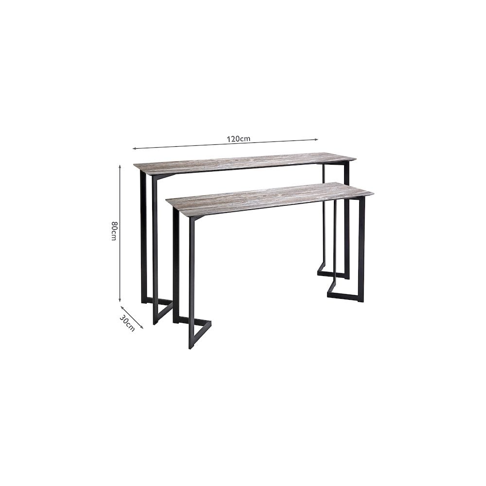 001LUL002 Lulani Nested Console Table Brown Stone