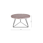 001MIG001 Miguel Coffee Table Brown Stone Veneer and Matt Black
