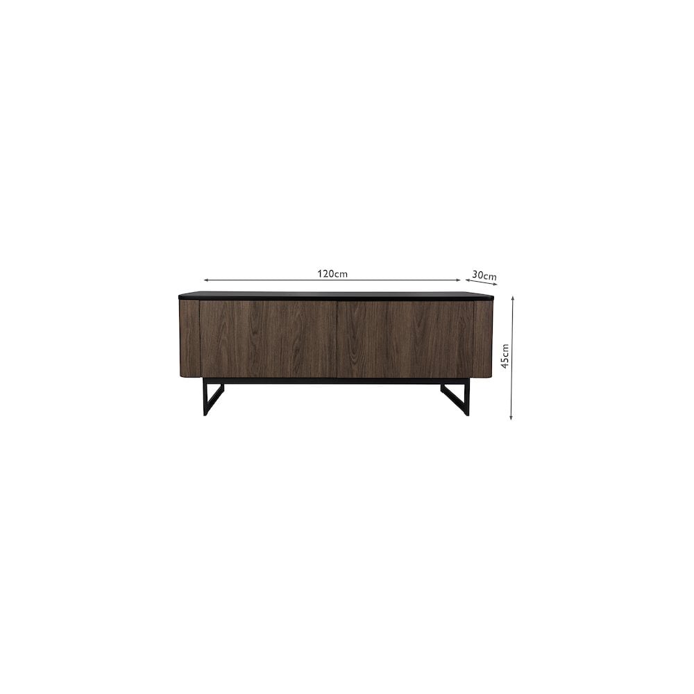 001MYR002 Myron Cabinet Mocha Veneer and Matt Black