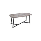 001PAV001 Pavlos Coffee Table Brown Stone Veneer and Matt Black