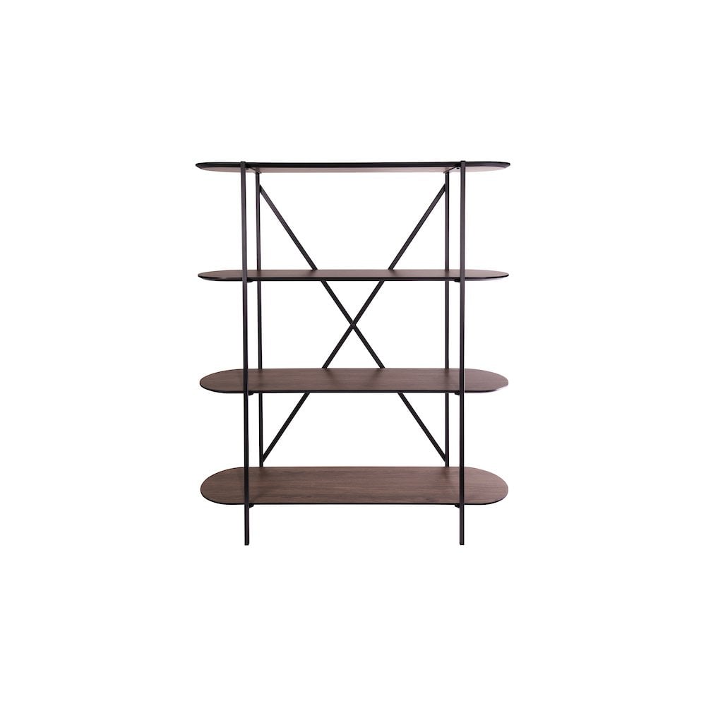 001POE001 Poe Shelves Mocha Veneer and Matt Black