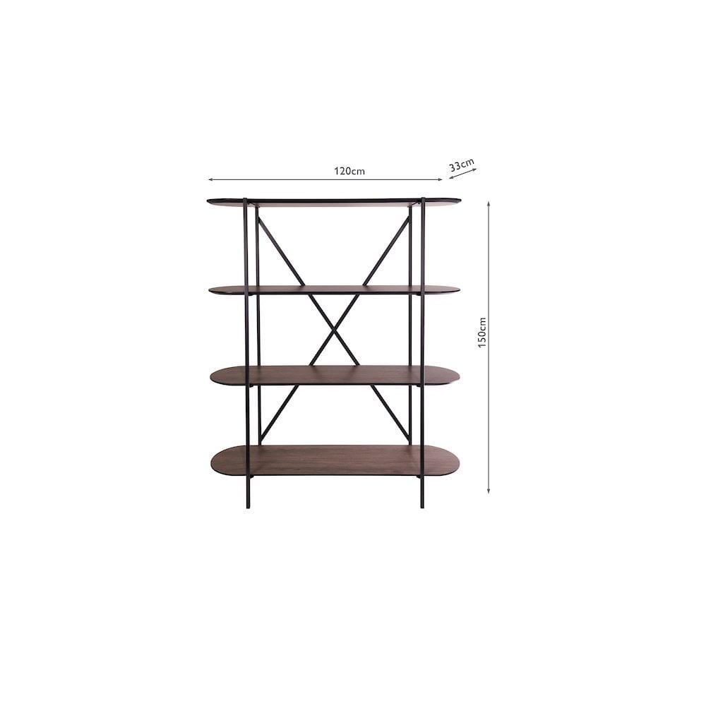 001POE001 Poe Shelves Mocha Veneer and Matt Black