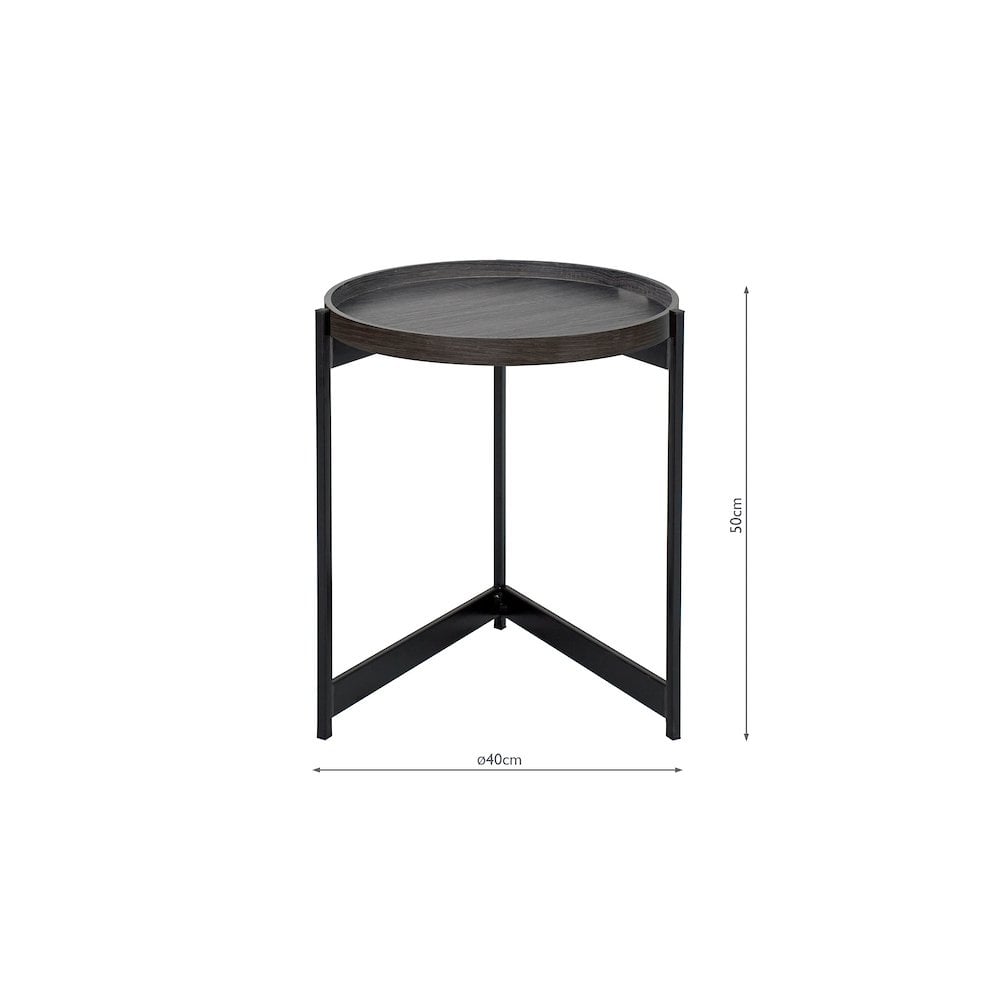 001TOM001 Tomal Round Table Dark Oak Style Effect