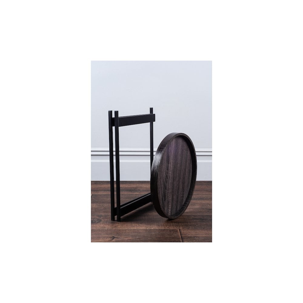 001TOM001 Tomal Round Table Dark Oak Style Effect