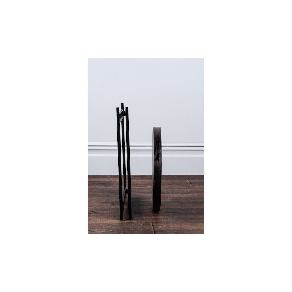 001TOM001 Tomal Round Table Dark Oak Style Effect