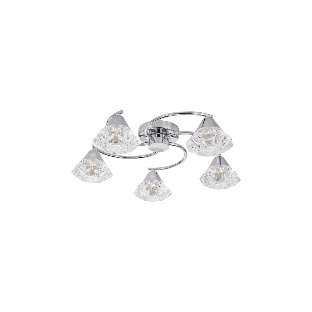DIL5450 Dilys 5 Light Semi-Flush Polished Chrome