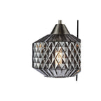 FAB0338 Fabrienne 3 Light Cluster Pendant Satin Nickel and Smoked Glass