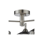 FAB5338 Fabrienne 3 Light Semi-Flush Satin Nickel and Smoked Glass