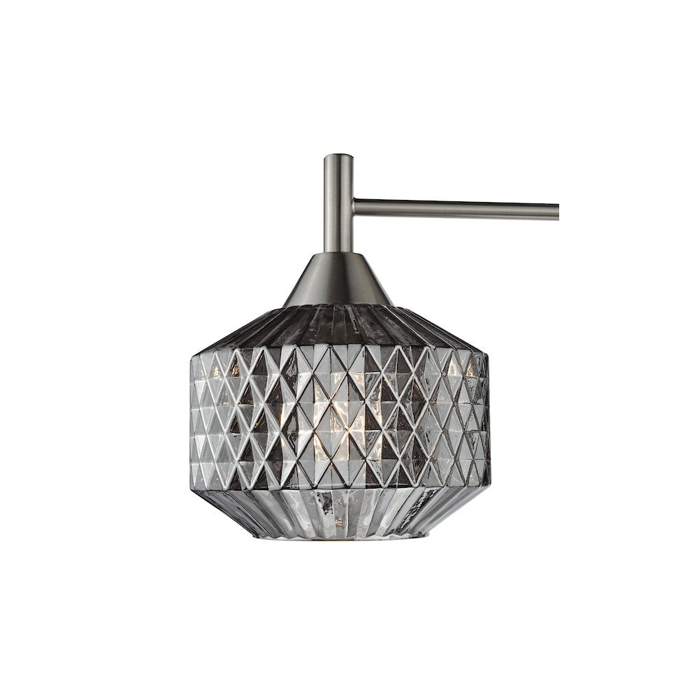 FAB5338 Fabrienne 3 Light Semi-Flush Satin Nickel and Smoked Glass