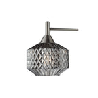 FAB5338 Fabrienne 3 Light Semi-Flush Satin Nickel and Smoked Glass