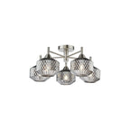 FAB5438 Fabrienne 5 Light Semi-Flush Satin Nickel and Smoked Glass