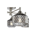 FAB5438 Fabrienne 5 Light Semi-Flush Satin Nickel and Smoked Glass