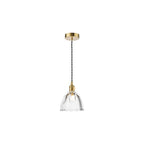 HAD0140-11 Hadano Pendant Natural Brass and Scalloped Bell Glass