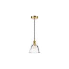 HAD0140-11 Hadano Pendant Natural Brass and Scalloped Bell Glass