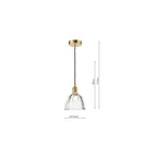 HAD0140-11 Hadano Pendant Natural Brass and Scalloped Bell Glass
