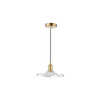 HAD0140-12 Hadano Pendant Natural Brass and Wavy Glass