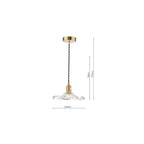 HAD0140-12 Hadano Pendant Natural Brass and Wavy Glass