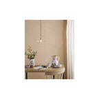 HAD0140-12 Hadano Pendant Natural Brass and Wavy Glass