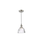 HAD0161-11 Hadano Pendant Antique Chrome and Scalloped Bell Glass
