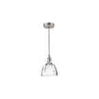 HAD0161-11 Hadano Pendant Antique Chrome and Scalloped Bell Glass
