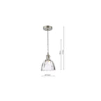 HAD0161-11 Hadano Pendant Antique Chrome and Scalloped Bell Glass