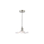 HAD0161-12 Hadano Pendant Antique Chrome and Wavy Glass