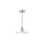 HAD0161-12 Hadano Pendant Antique Chrome and Wavy Glass