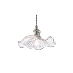 HAD0161-12 Hadano Pendant Antique Chrome and Wavy Glass