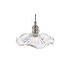 HAD0161-12 Hadano Pendant Antique Chrome and Wavy Glass