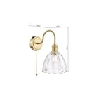 HAD0740-11 Hadano Wall Light Natural Brass and Scalloped Bell Glass