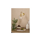 HAD0740-11 Hadano Wall Light Natural Brass and Scalloped Bell Glass