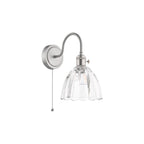 HAD0761-11 Hadano Wall Light Antique Chrome and Scalloped Bell Glass