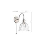 HAD0761-11 Hadano Wall Light Antique Chrome and Scalloped Bell Glass