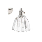 HAD0761-11 Hadano Wall Light Antique Chrome and Scalloped Bell Glass