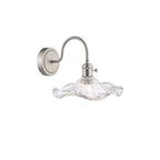 HAD0761-12 Hadano Wall Light Antique Chrome and Wavy Glass