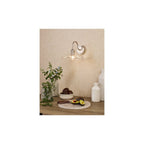 HAD0761-12 Hadano Wall Light Antique Chrome and Wavy Glass