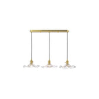 HAD3640-12 Hadano 3 Light Bar Pendant Natural Brass and Wavy Glass