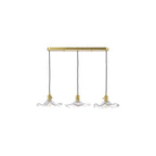 HAD3640-12 Hadano 3 Light Bar Pendant Natural Brass and Wavy Glass